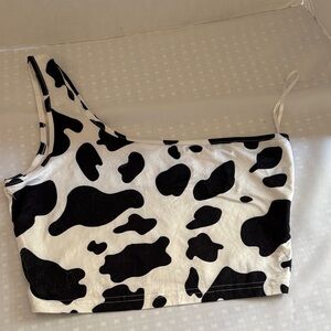 SHEIN Monochrome Cow Print Top